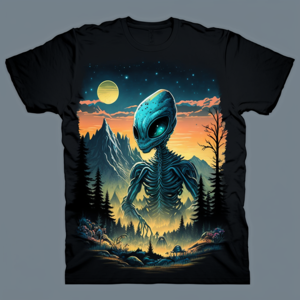 Koszulka Mountain Krem Alien