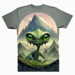 t-shirt mountain alien